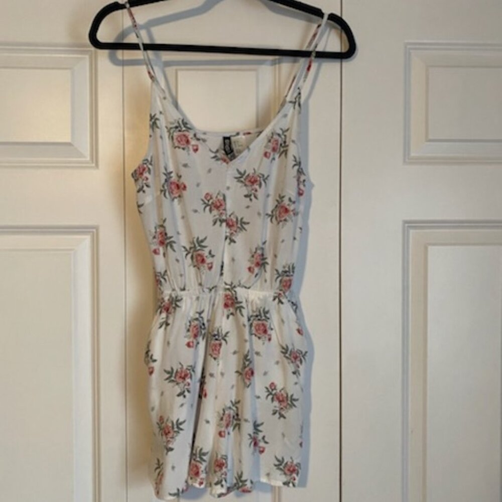 Divided white and rose romper
